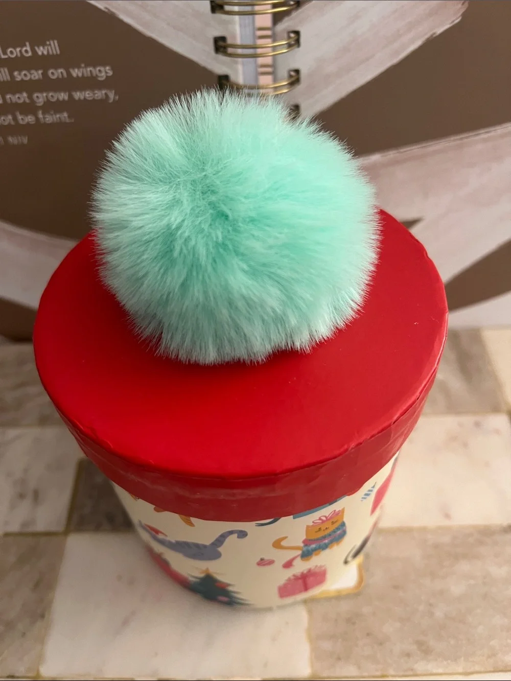 Fuzzy Mint Pom-Pom Charm - Decorative Accessory